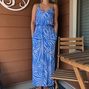 Blue and White Maxi Dress